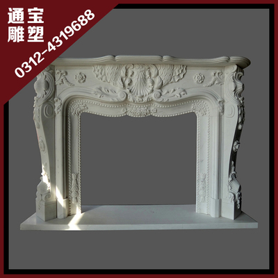 精品大理石壁炉架 壁炉架欧式白色 美式壁炉 石雕壁炉装饰柜