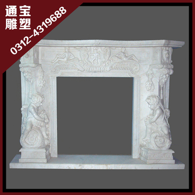 精品石雕壁炉架 汉白玉大理石埃及米黄石材壁炉雕刻 厂家可定做
